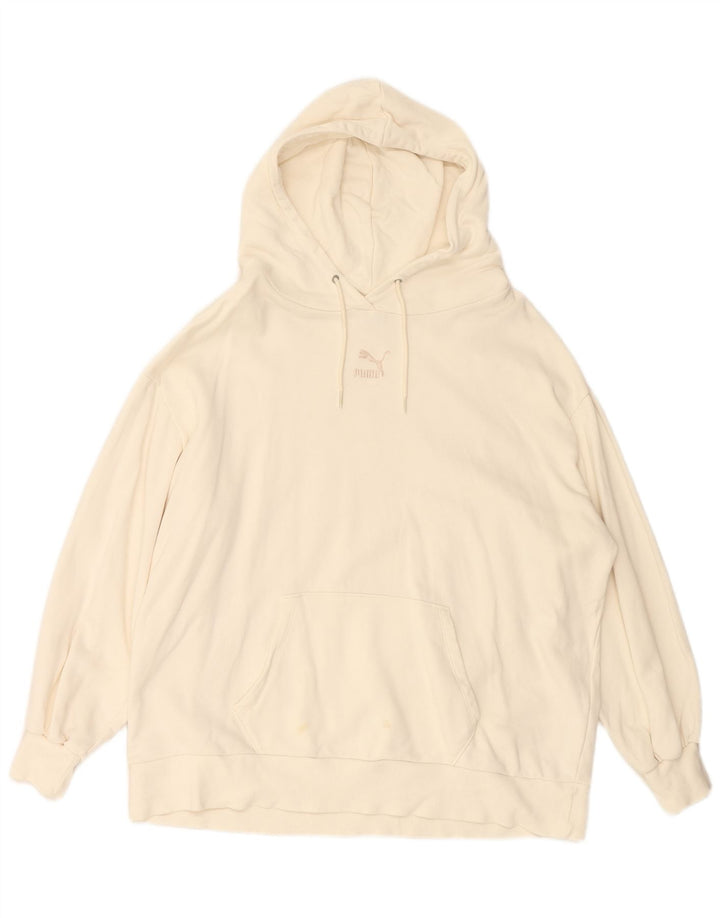 PUMA Oversized hættetrøje til kvinder UK 14 Medium White Bomuld
