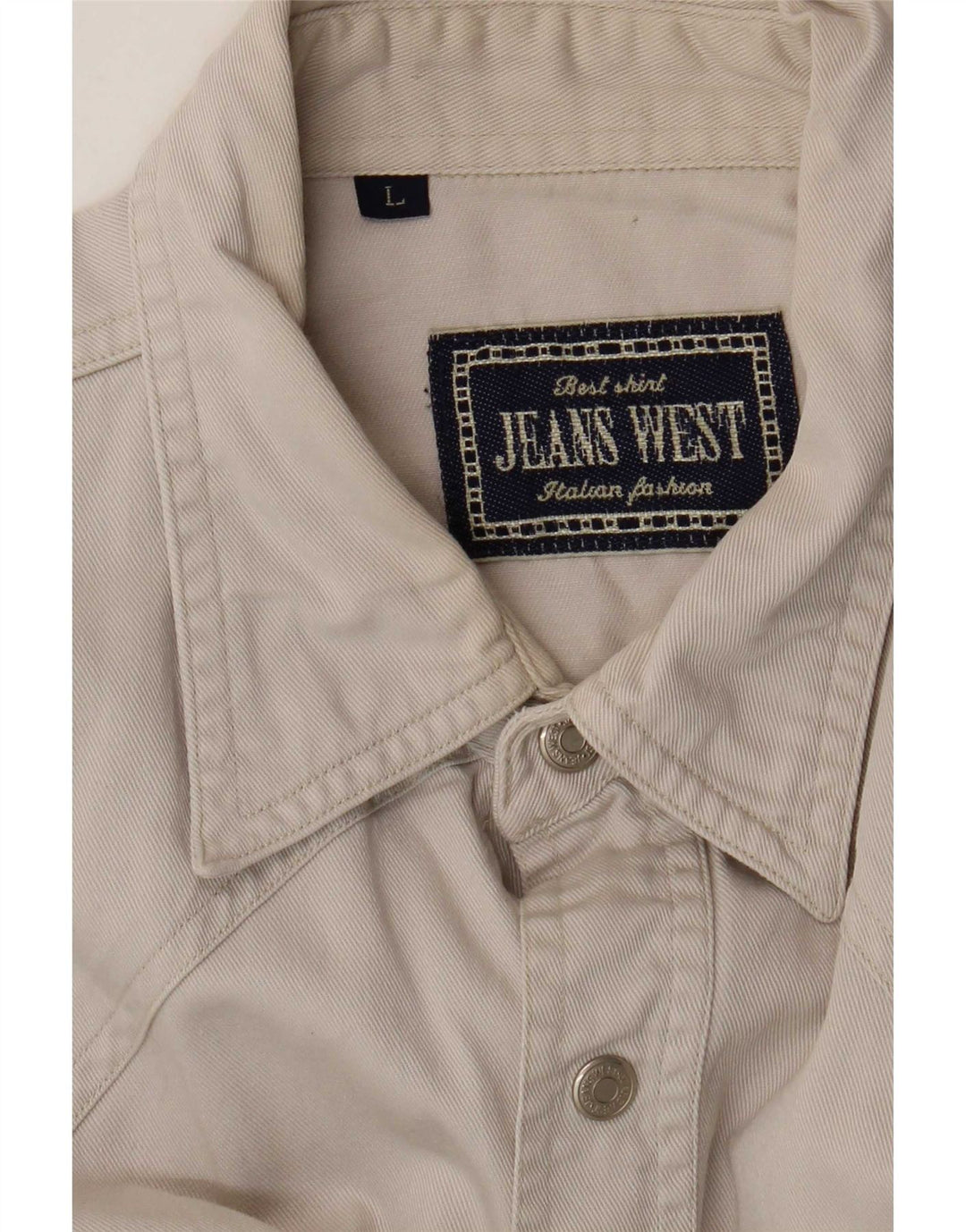 Vintage denimskjorte til mænd, stor beige