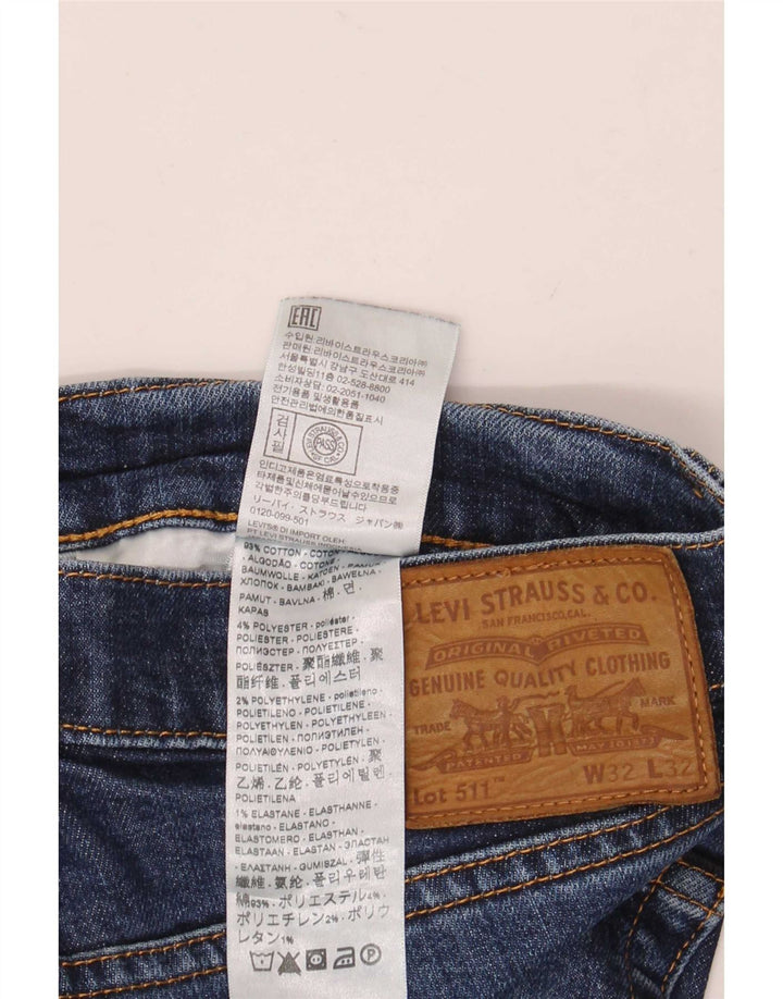 Levi's Herre 511 Slim Jeans W32 L32 Marineblå Bomuld