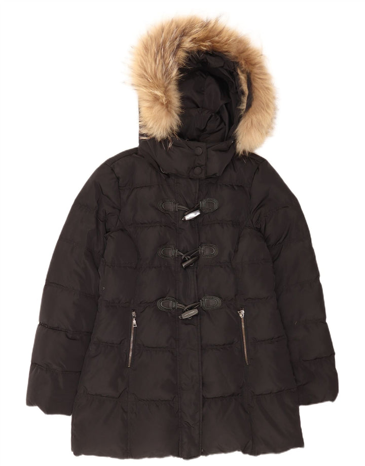 Marella Dame EMME Hooded Duffel Polstret Frakke UK 12 Medium Black Polyester