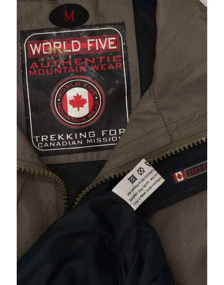 VINTAGE Regnjakke til mænd UK 38 Medium Khaki Polyester