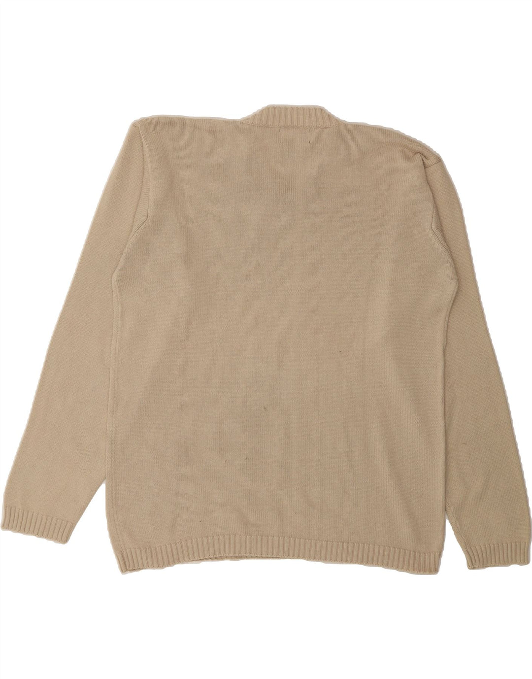 GAS Mens V-Neck Jumper Sweater Large Beige Cotton Vintage Gas and Second-Hand Gas from Messina Hembry 