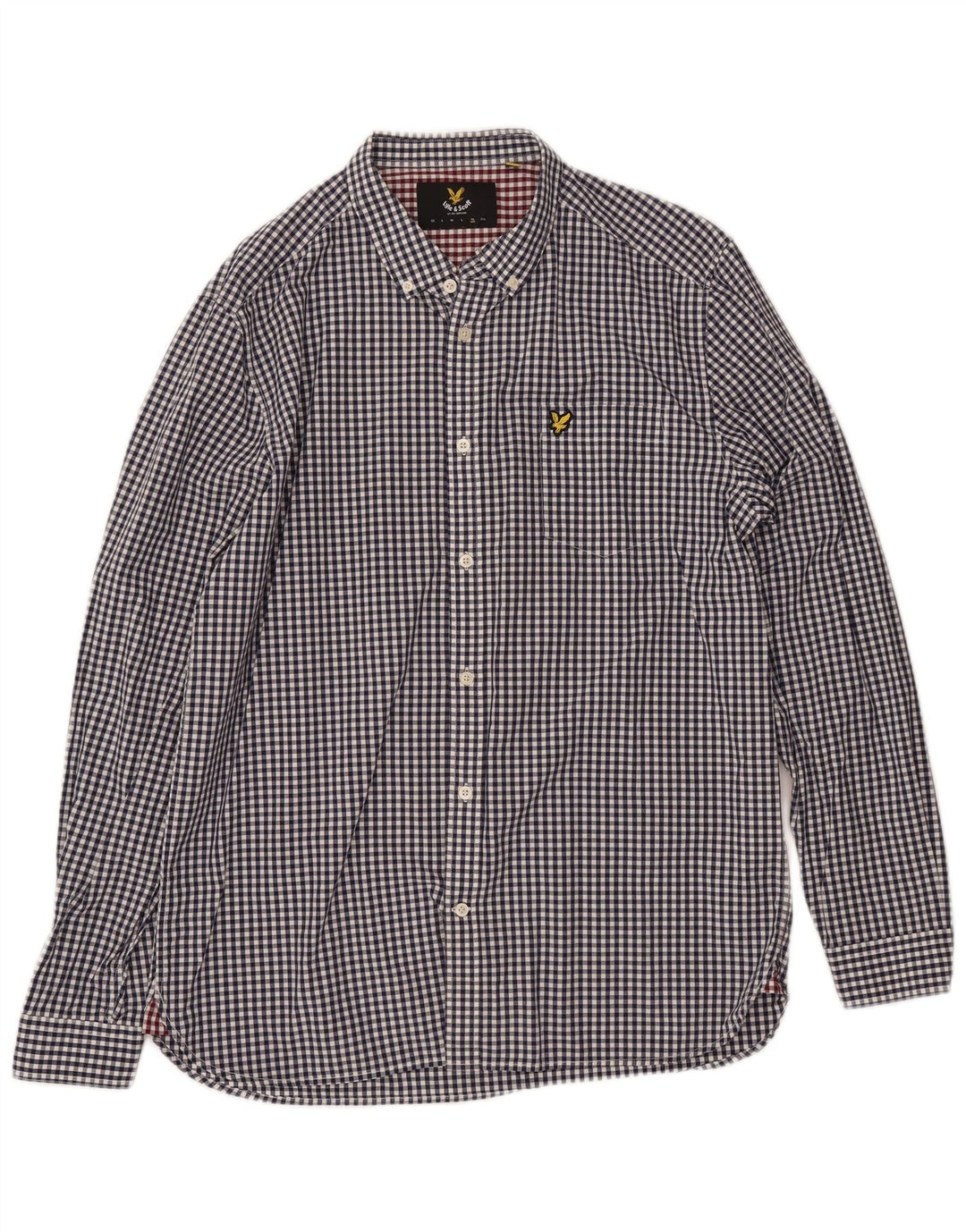 LYLE & SCOTT Herreskjorte XL Marineblå Gingham Bomuld