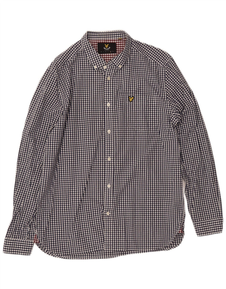 LYLE & SCOTT Herreskjorte XL Marineblå Gingham Bomuld