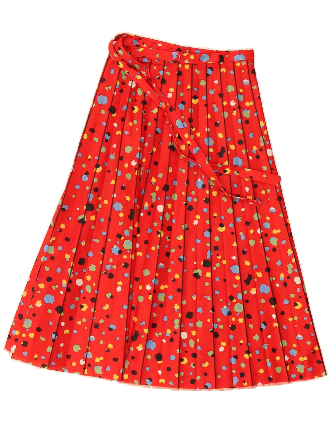 VINTAGE Womens Pleated Skirt W44 3XL Red Spotted Polyester Vintage Vintage and Second-Hand Vintage from Messina Hembry 
