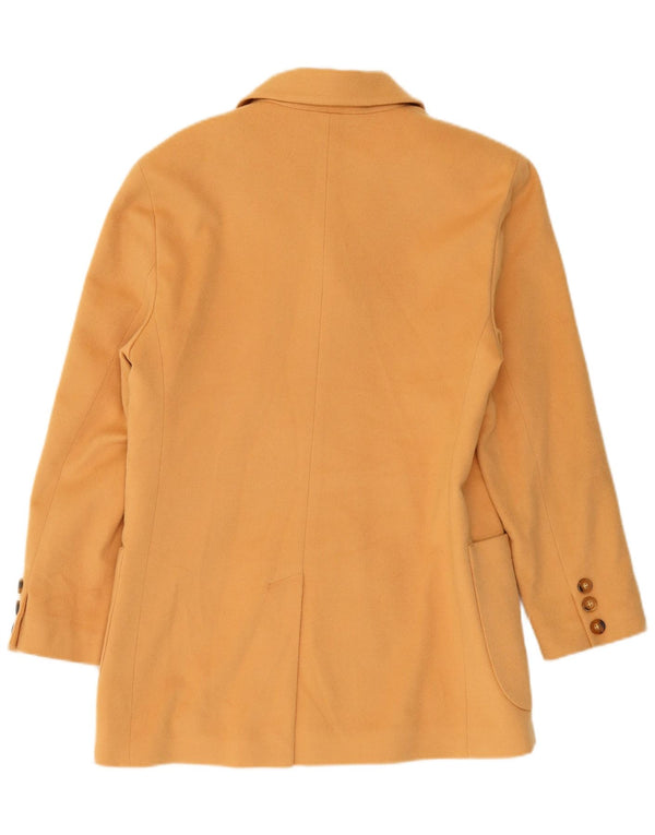 HENRY WHITE Dame 3-knaps blazerjakke UK 14 Stor beige uld