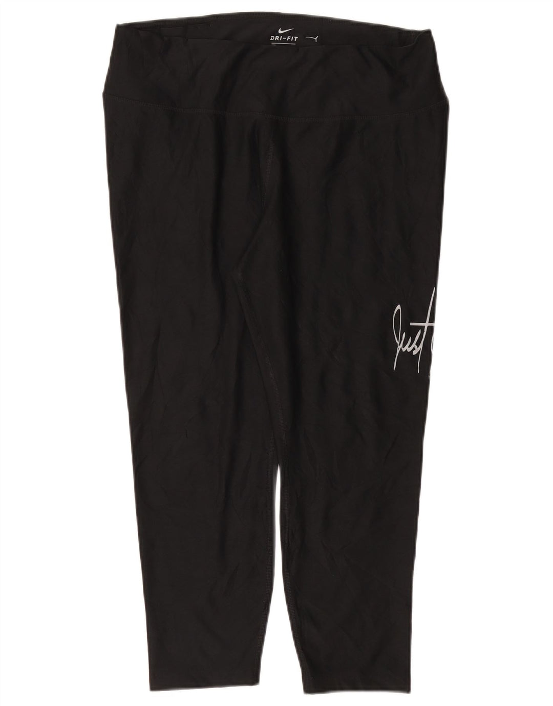 NIKE Dame Dri Fit Grafiske Capri Leggings UK 18 XL Sort Polyester