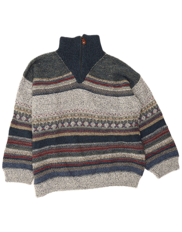 Angelo Litrico Herre Zip Neck Jumper Sweater Medium Flerfarvet Stribet