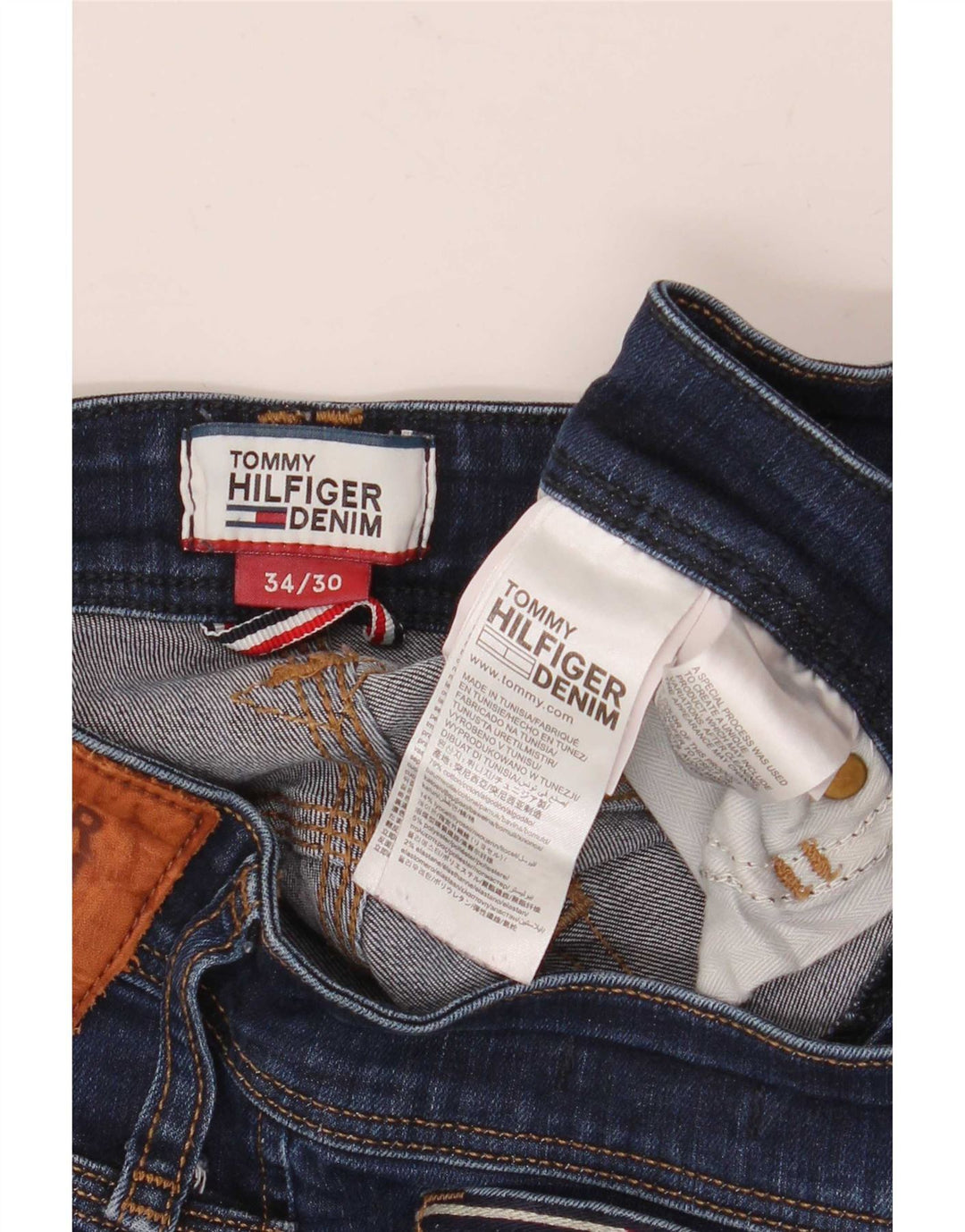 Tommy Hilfiger Herre Zathan Bootcut Jeans W34 L30 Marineblå Bomuld