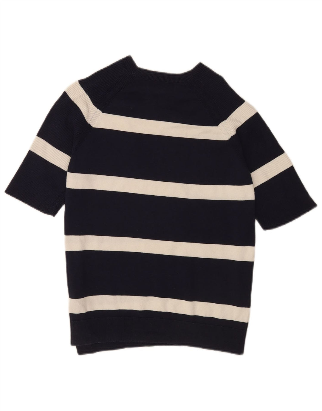 Marks & Spencer Dame Boat Neck Jumper Sweater UK 12 Medium Sort Stribet