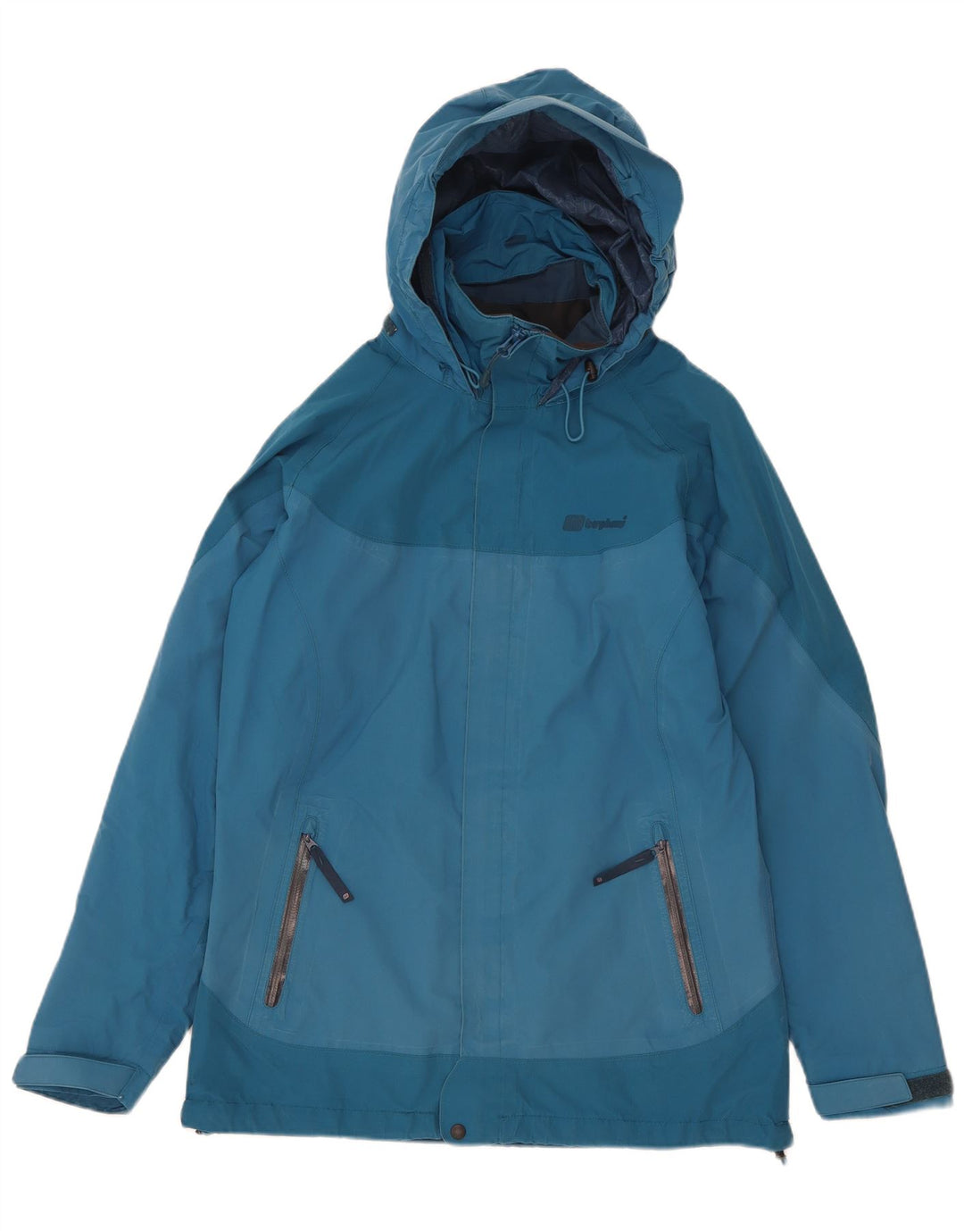 Berghaus Dame Hætte Oversized regnjakke UK 10 Small Blue Colourblock