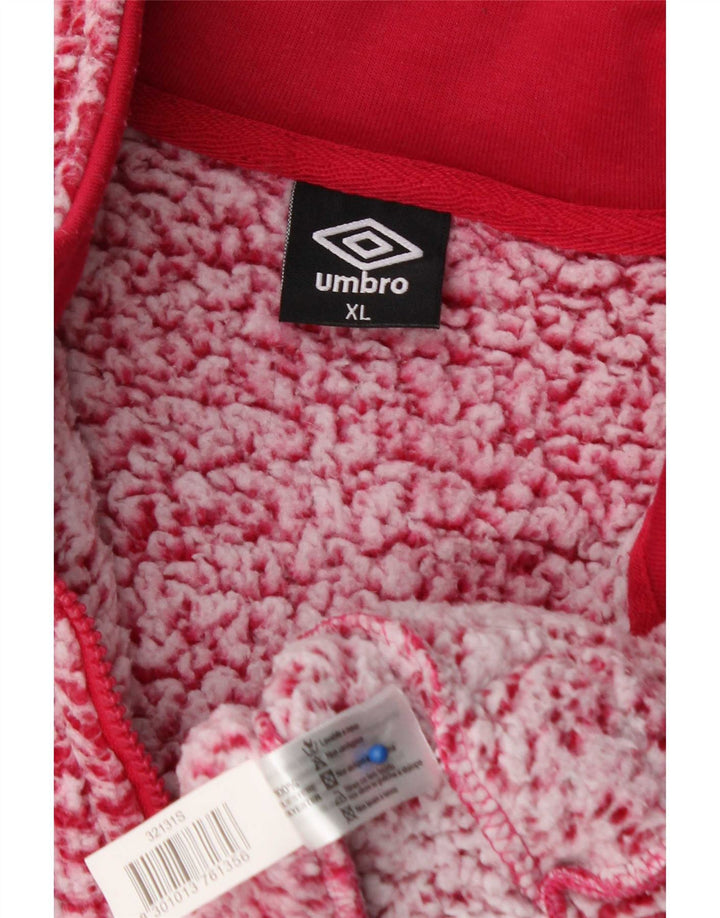 Umbro Fleecejakke til kvinder UK 18 XL Rød Flecked Polyester