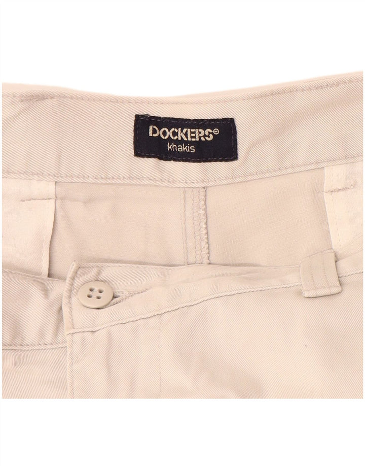 DOCKERS Mens Chino Shorts W36 Large Off White Cotton