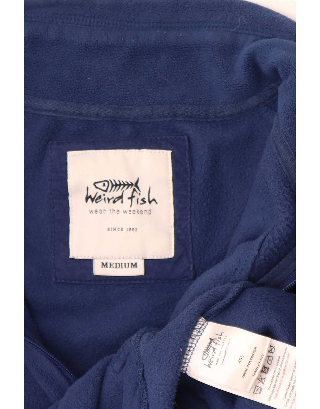 Weird Fish Herre Fleecejakke UK 38 Medium Navy Blue Polyester