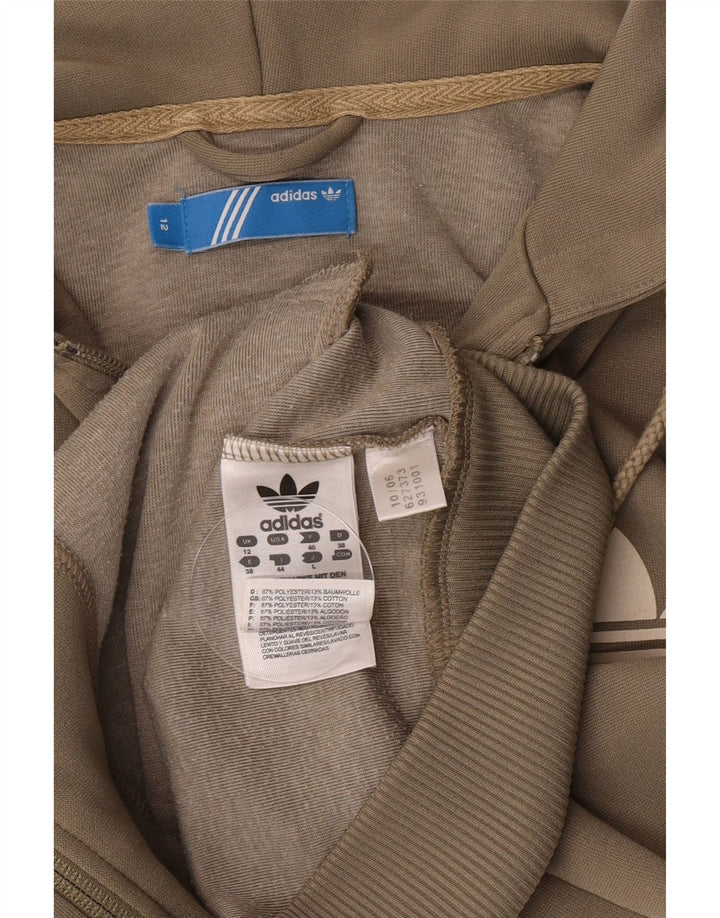 Adidas Dame Hættetrøje Sweater UK 12 Medium Khaki Polyester