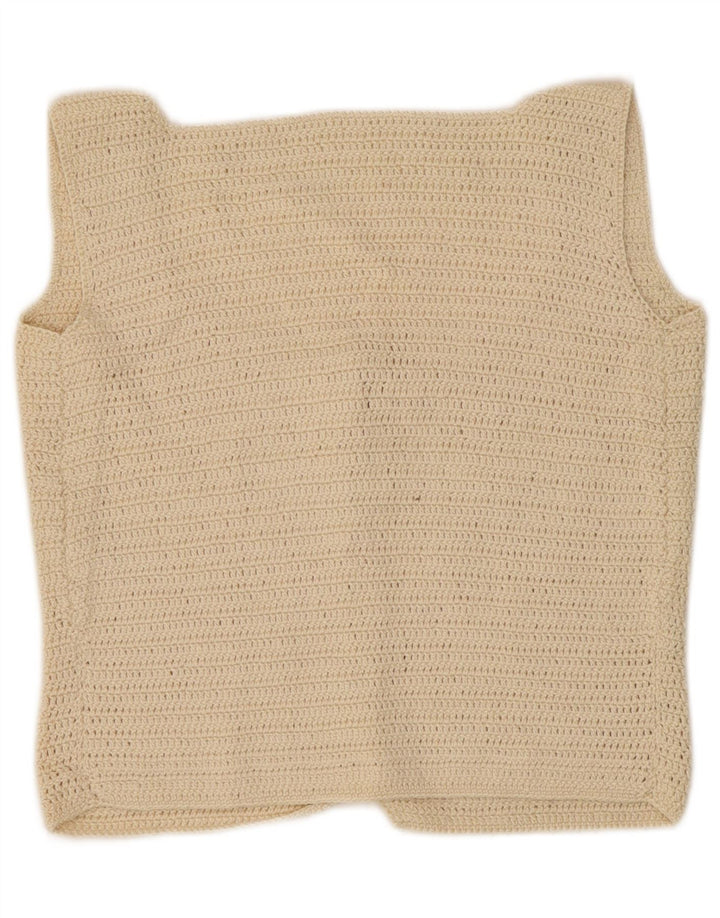 Vintage Dame Crop Top UK 10 Small Off White