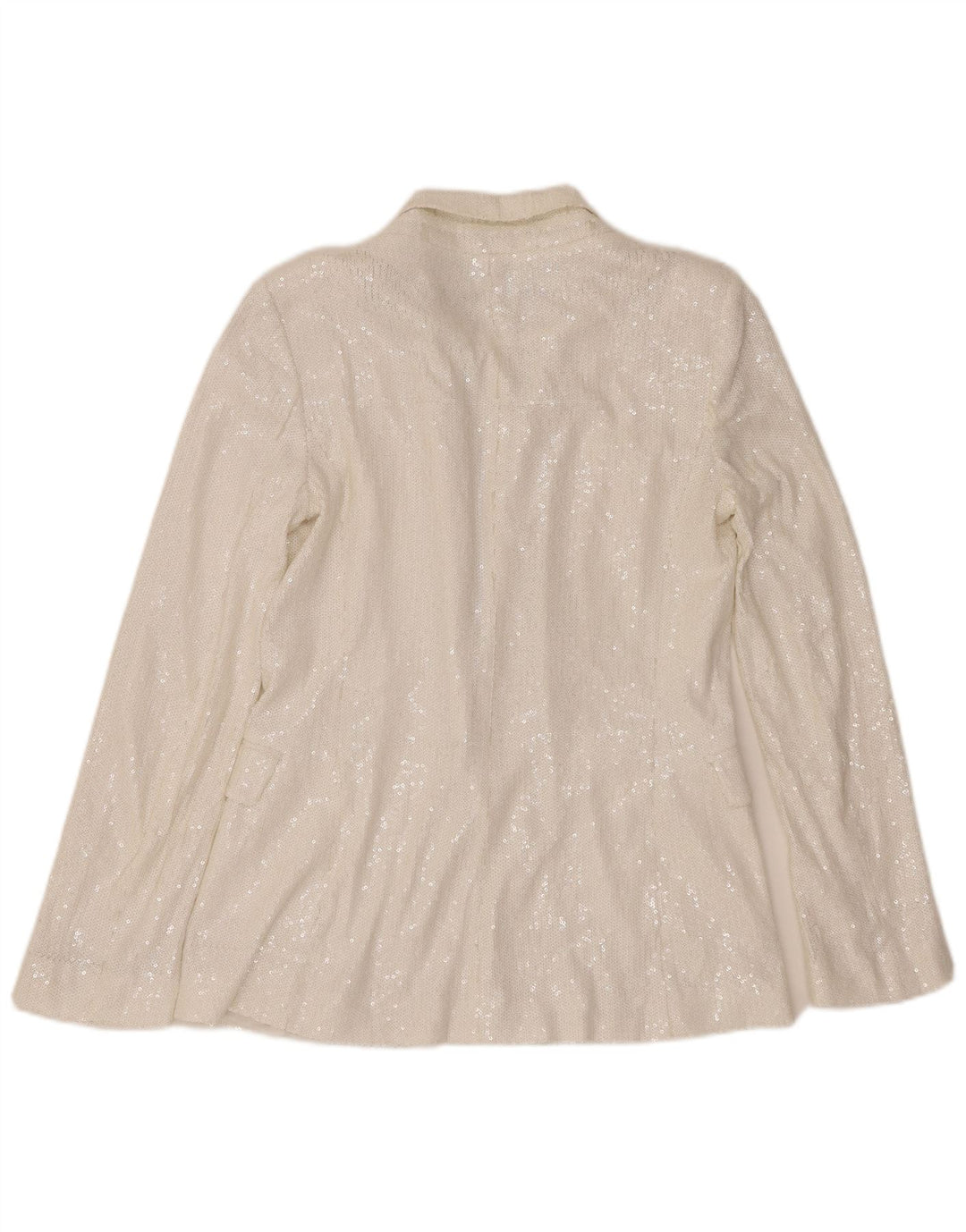 Zara Dame 1 Knap Pailletter Blazer Jacket UK 10 Small White