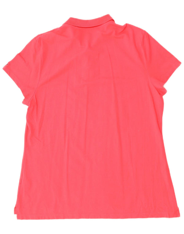 TOMMY HILFIGER Grafisk poloshirt til kvinder UK 20 2XL Rød Bomuld