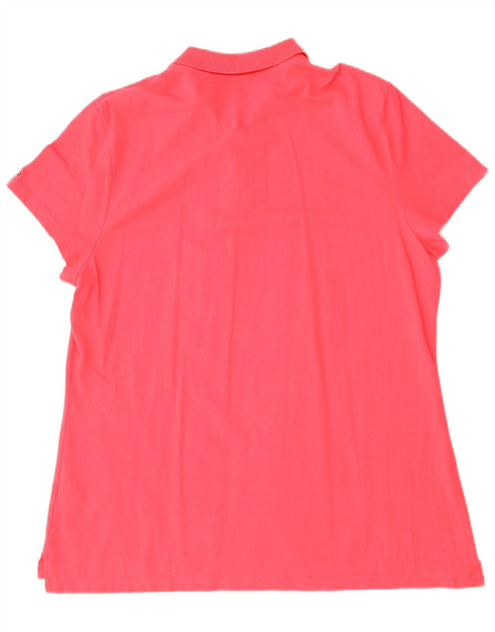 TOMMY HILFIGER Grafisk poloshirt til kvinder UK 20 2XL Rød Bomuld