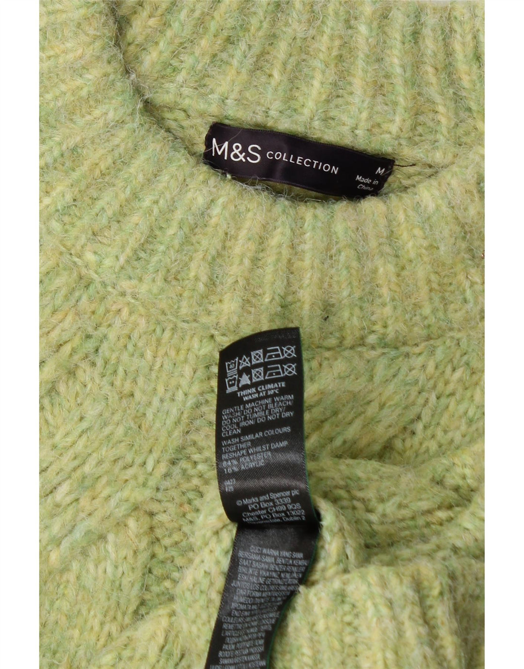 Marks & Spencer Dame sweater med rund hals DK 14 Medium Grøn