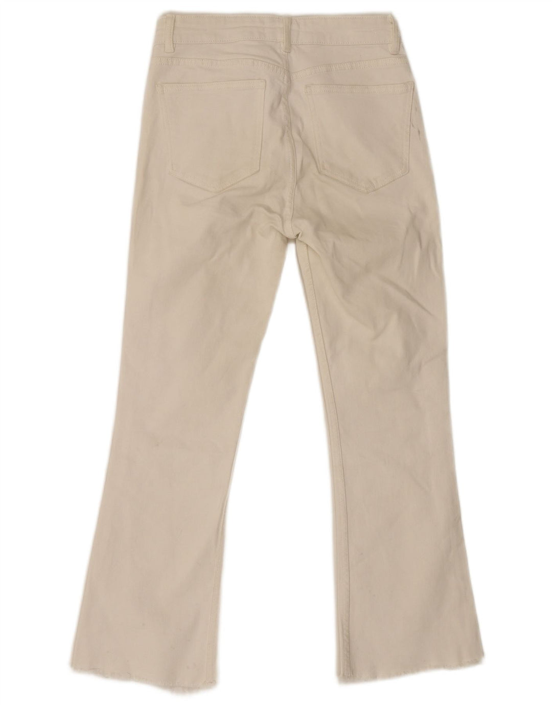 Zara Dame Flared Jeans EU 38 Small W28 L26 Hvid Bomuld