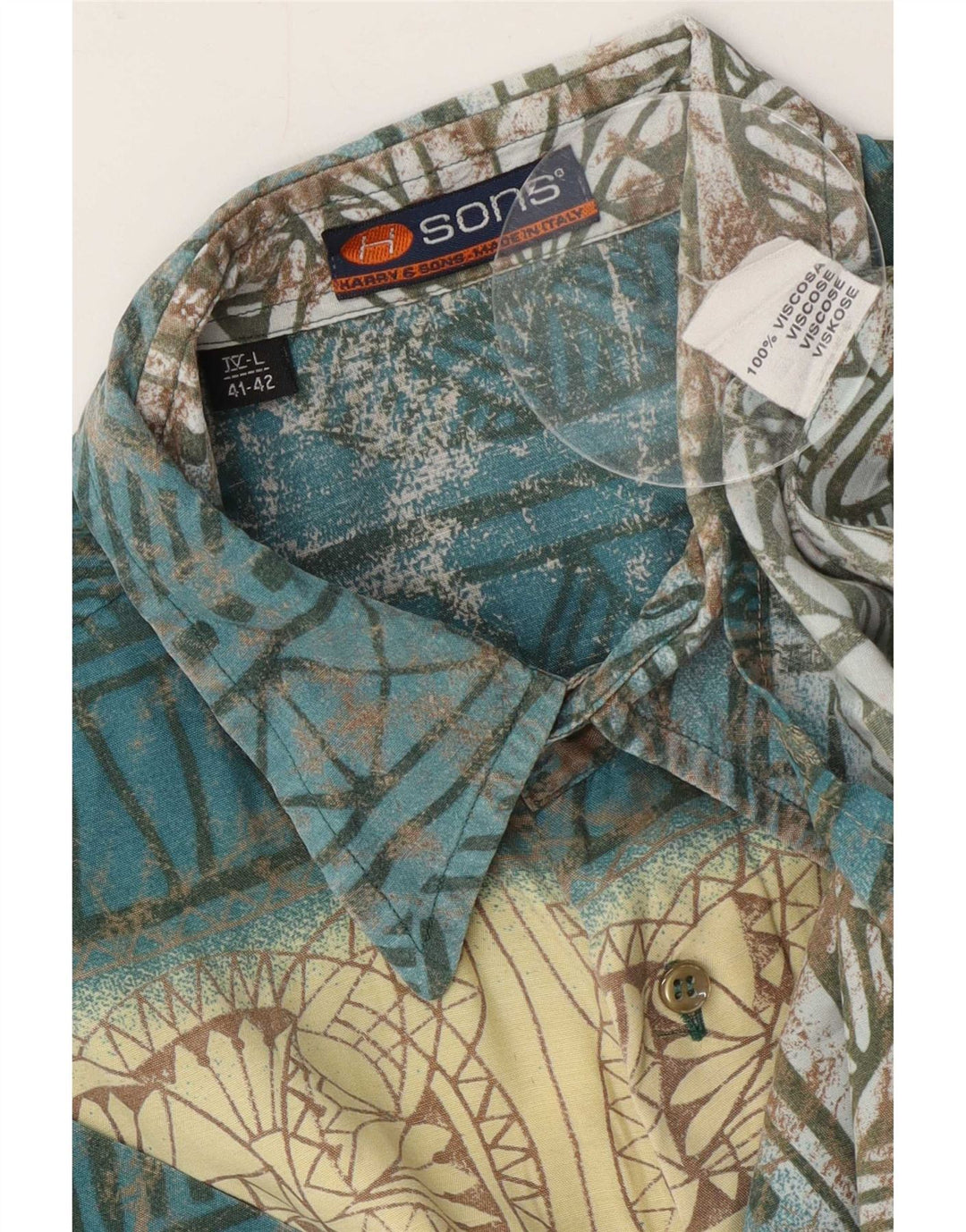Harry & Sons Herreskjorte Størrelse 41/42 Stor Flerfarvet Geometrisk