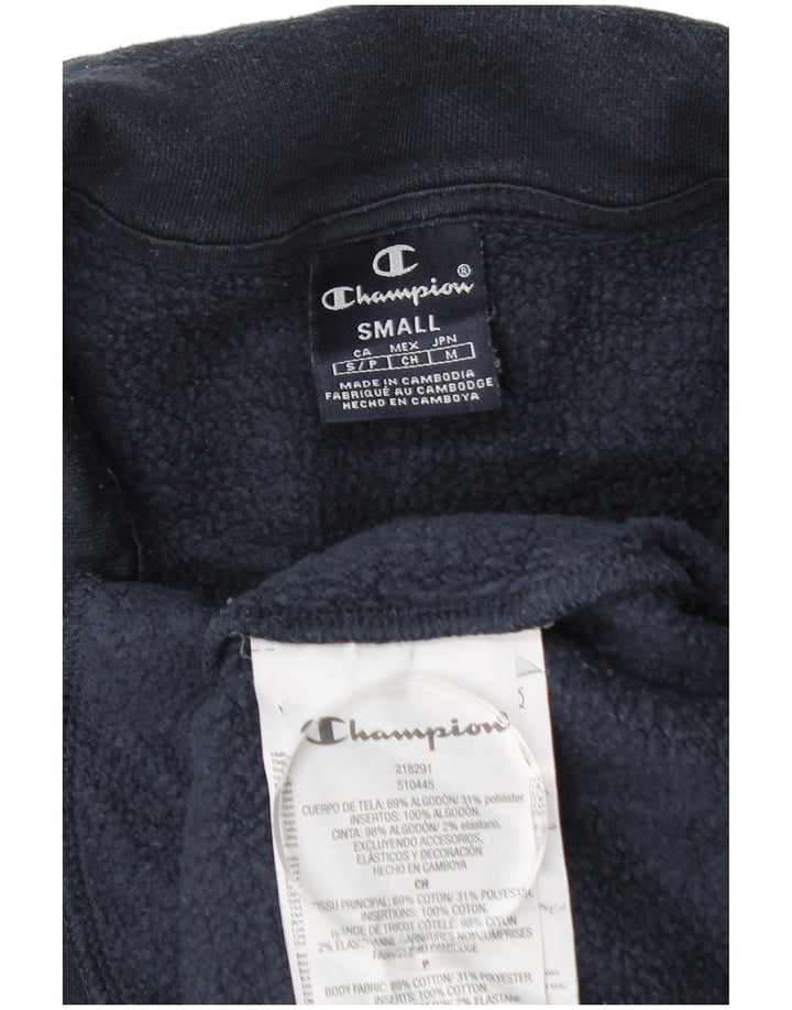 Champion Herre Zip Neck Sweatshirt Jumper lille marineblå bomuld