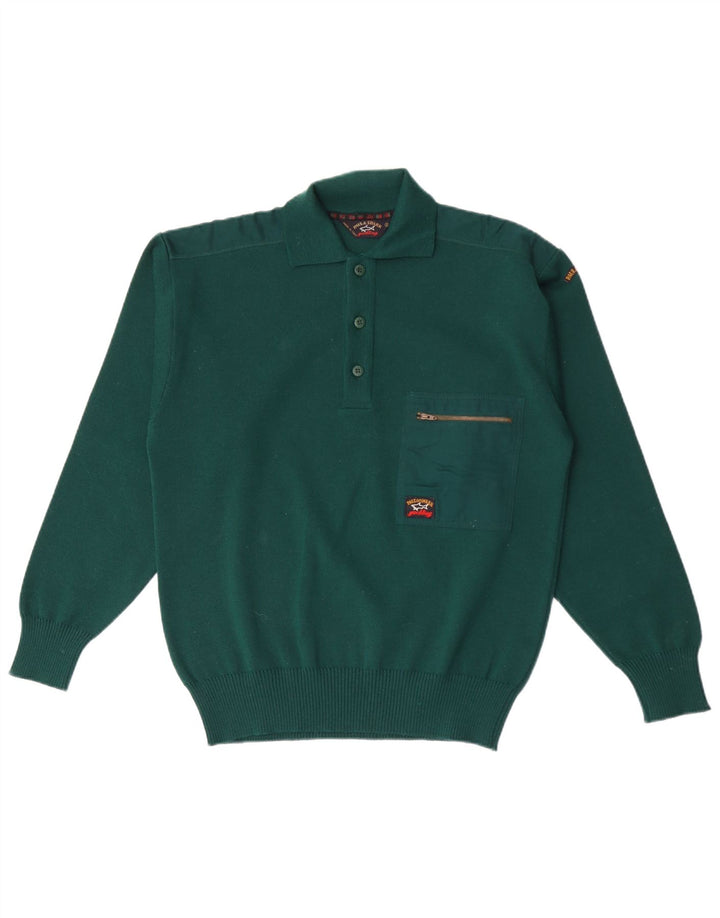 PAUL & SHARK Herre polo-hals sweater lille grøn uld