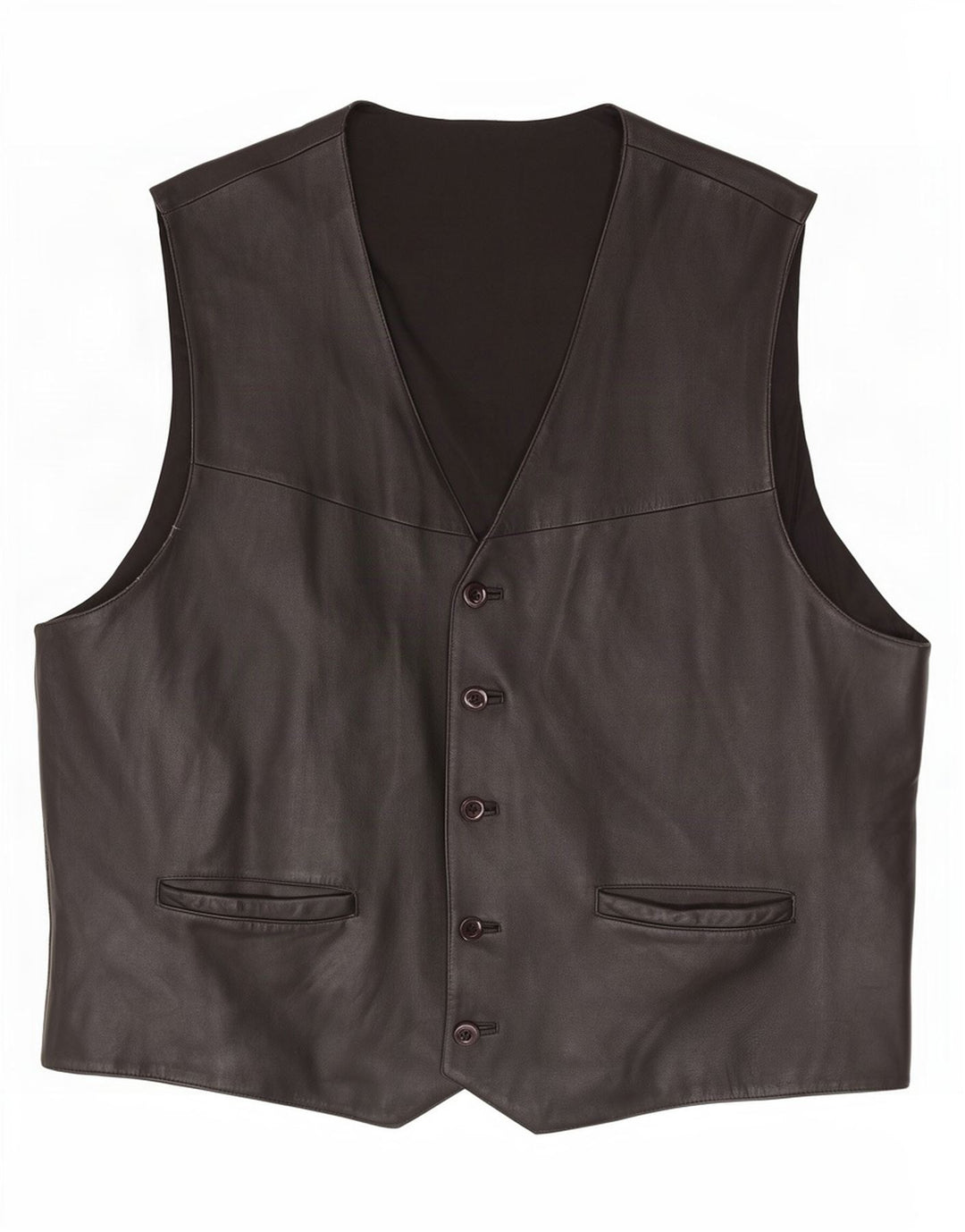 Vintage herre læder vest UK 42 XL Sort