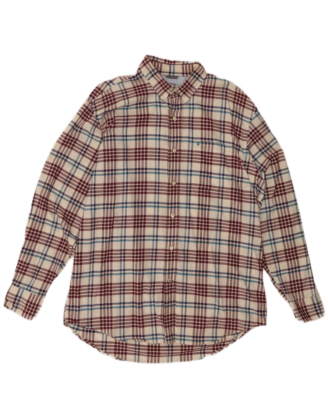 IZOD Mens Salt Water Flannel Shirt Large Multicoloured Check Cotton