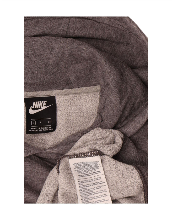 Nike Dame Oversized Hoodie Jumper UK 10 Small Grey Bomuld