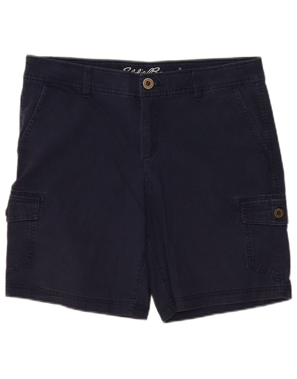 Eddie Bauer Dame Cargo Shorts US 10 Large W34 Navy Blue Cotton