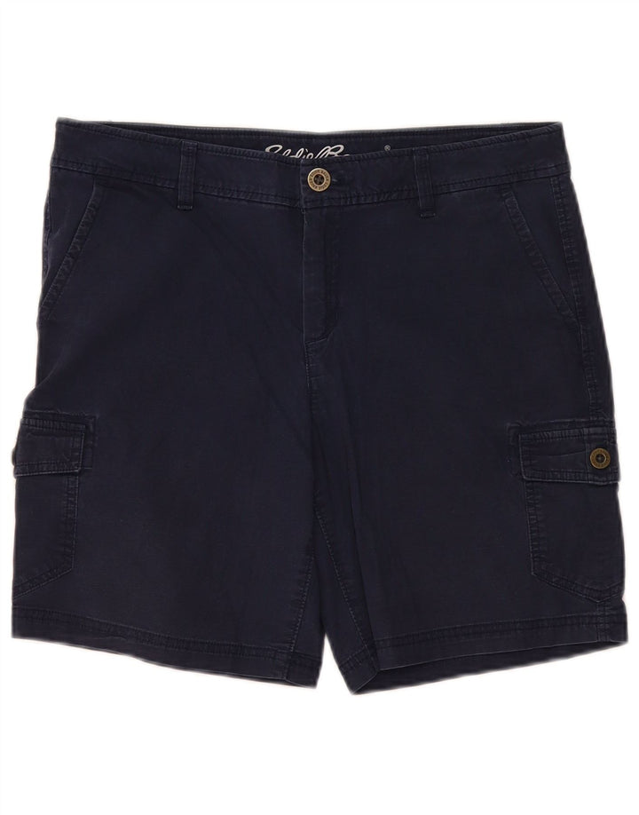 Eddie Bauer Dame Cargo Shorts US 10 Large W34 Navy Blue Cotton