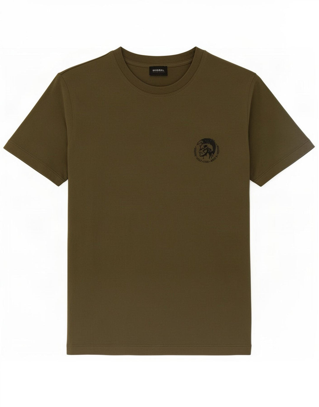 Diesel Herre T-Shirt Top Medium Khaki Bomuld