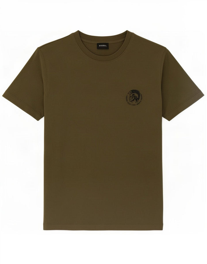 Diesel Herre T-Shirt Top Medium Khaki Bomuld