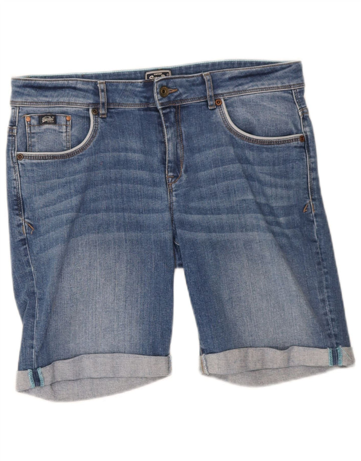 Superdry denimshorts til kvinder W34 store blå bomuld