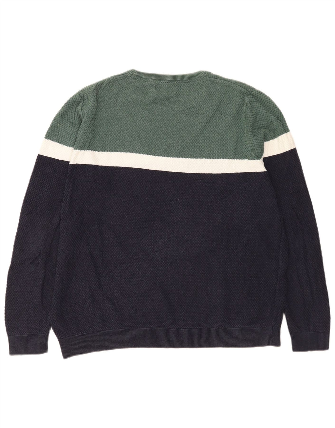Marks & Spencer Herre sweater med rund hals, stor marineblå farveblok