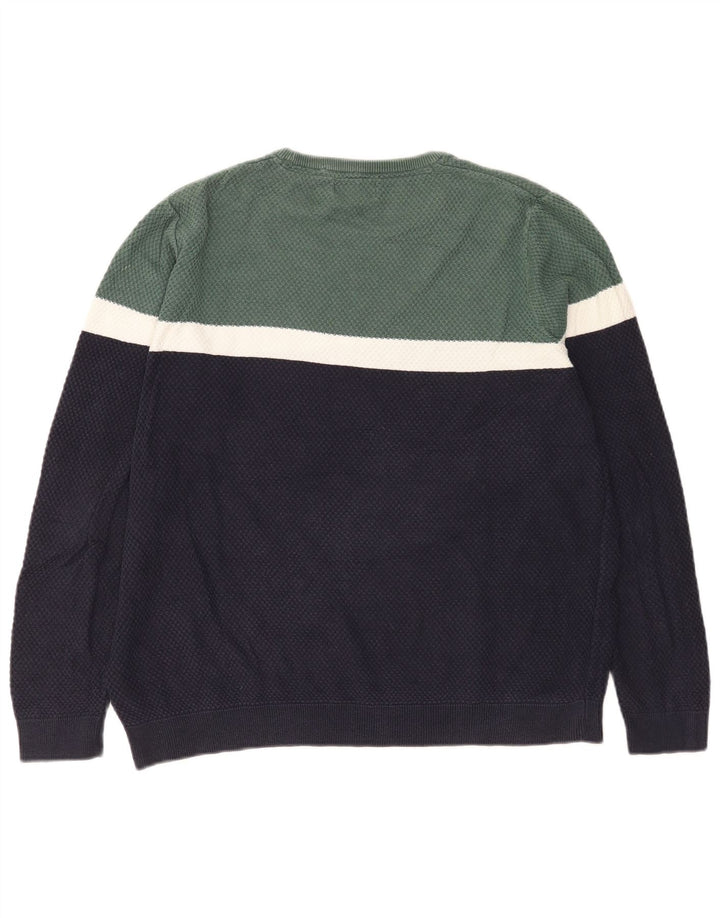 Marks & Spencer Herre sweater med rund hals, stor marineblå farveblok