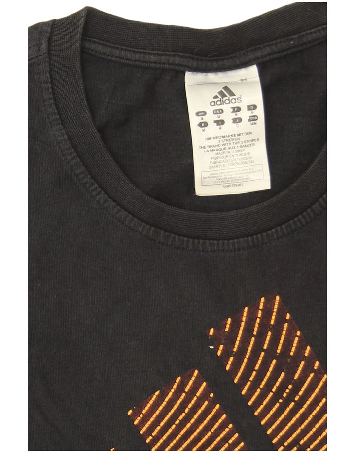 Adidas Herre grafisk T-shirt Top Medium Sort Bomuld