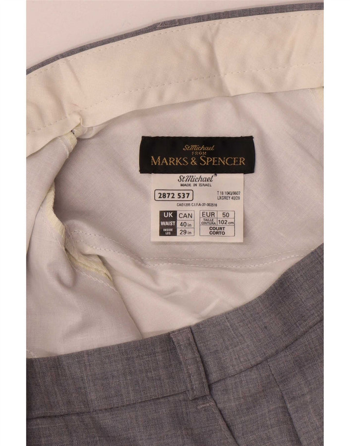 Marks & Spencer Straight Suit Bukser til mænd W40 L29 Grå polyester