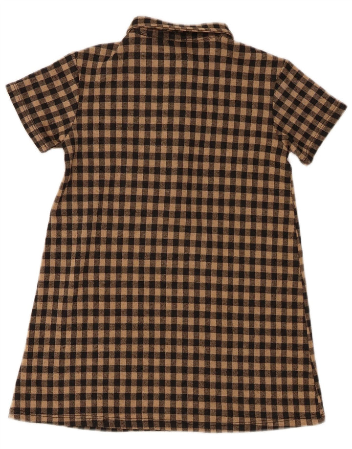 Zara Piger Kortærmet Pullover Skjortekjole 7-8 år Brun Gingham