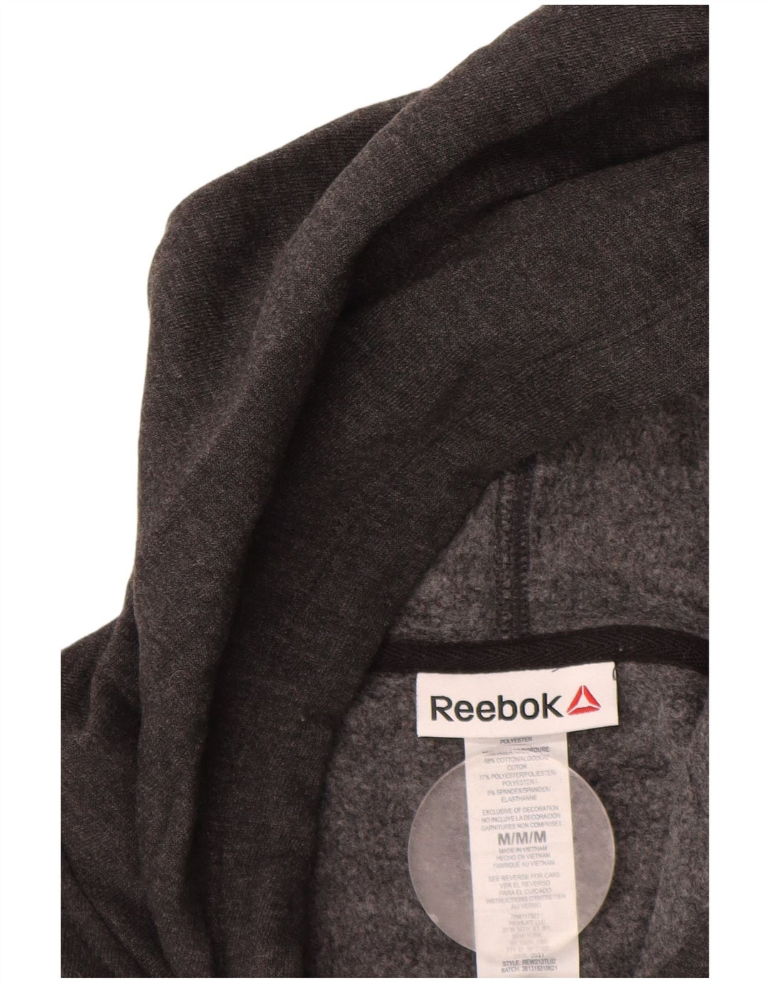 Reebok Dame Oversized grafisk hættetrøje Jumper UK 14 Medium Grey Bomuld