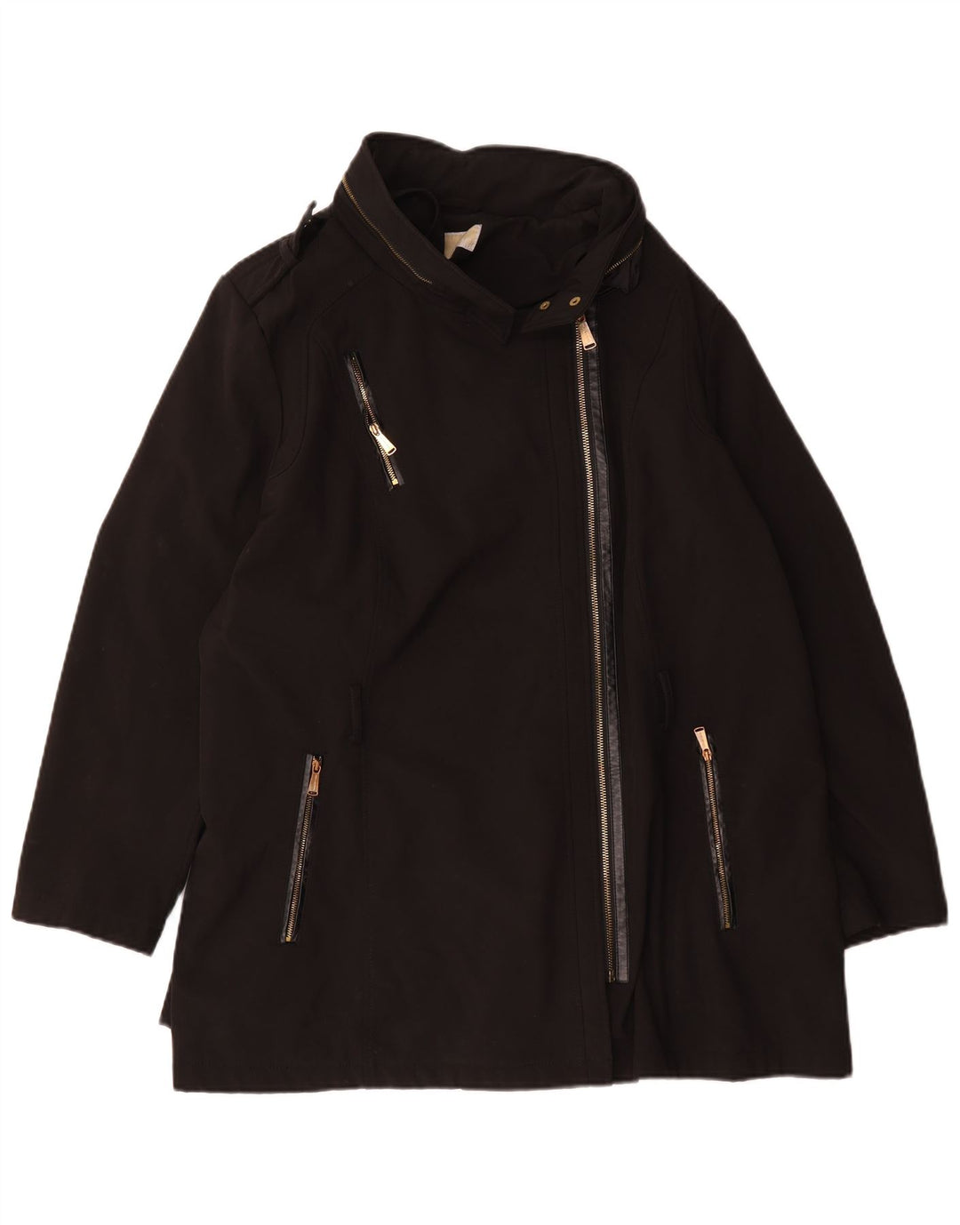 Michael Kors Dame Oversized Military Jacket UK 20 2XL Sort Polyester