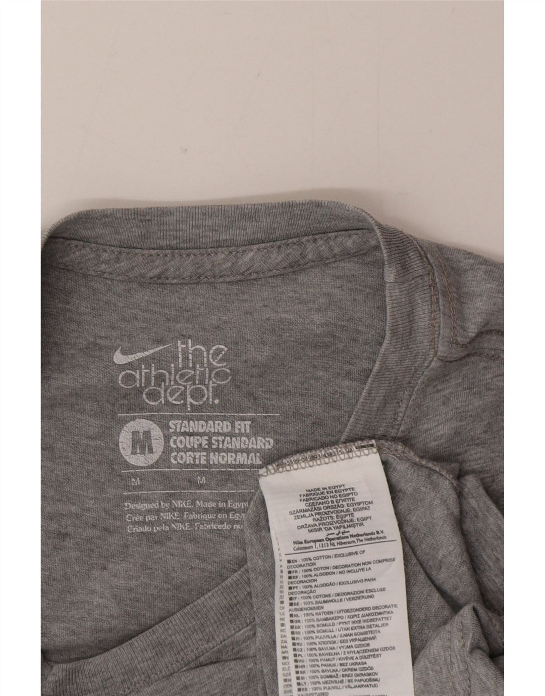 Nike Herre Standard Fit Grafisk T-shirt Top Medium Grey Flecked Bomuld
