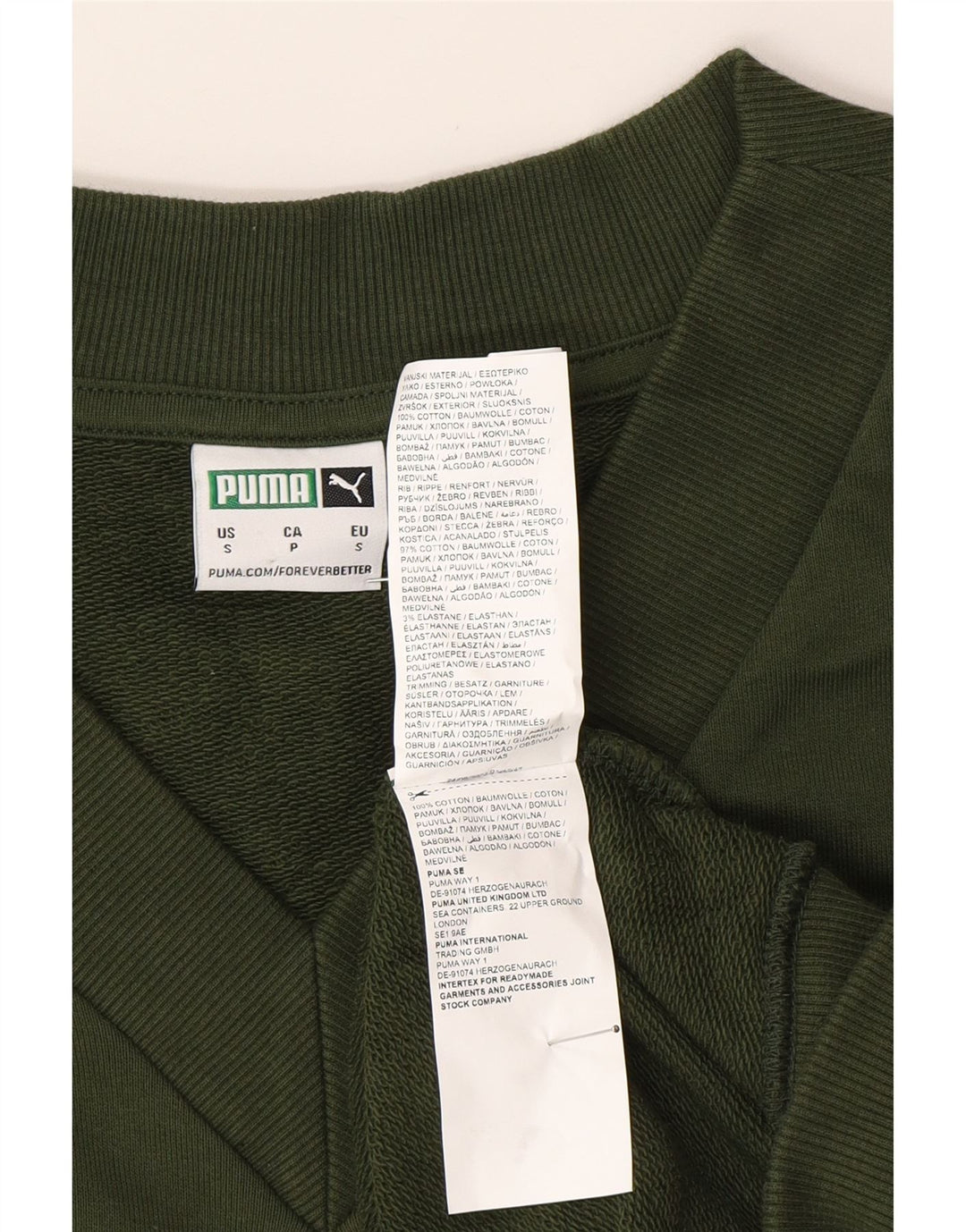 PUMA Sweatshirt uden ærmer til mænd, lille grøn bomuld