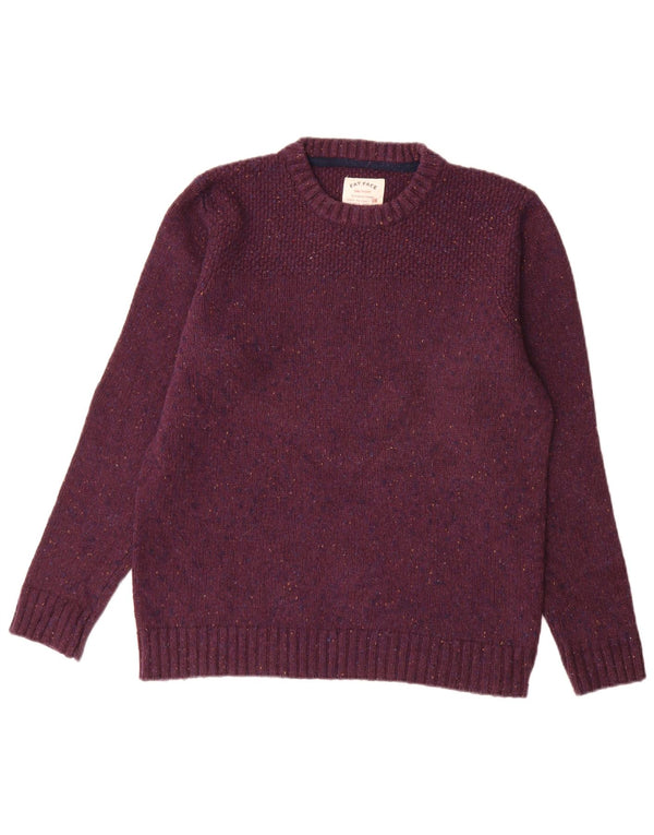 Fedt ansigt til mænd med rund hals sweater Medium Bourgogne Flecked Bomuld