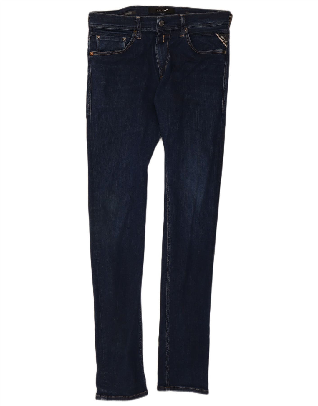 Replay Dame Super Skinny Jeans W32 L34 Marineblå