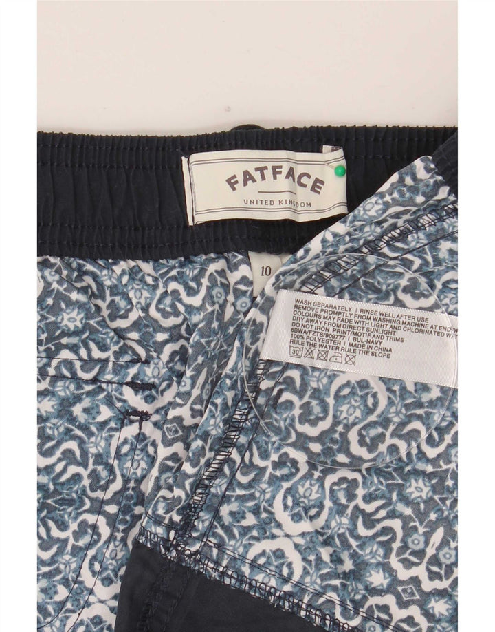 Fat Face Dame Svømmeshorts UK 10 Small Black Geometric Polyester
