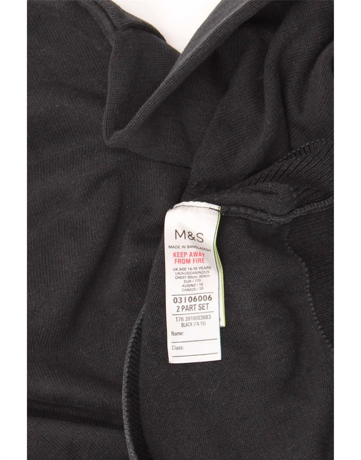 Marks & Spencer Boys V-hals sweater 14-15 år Sort bomuld