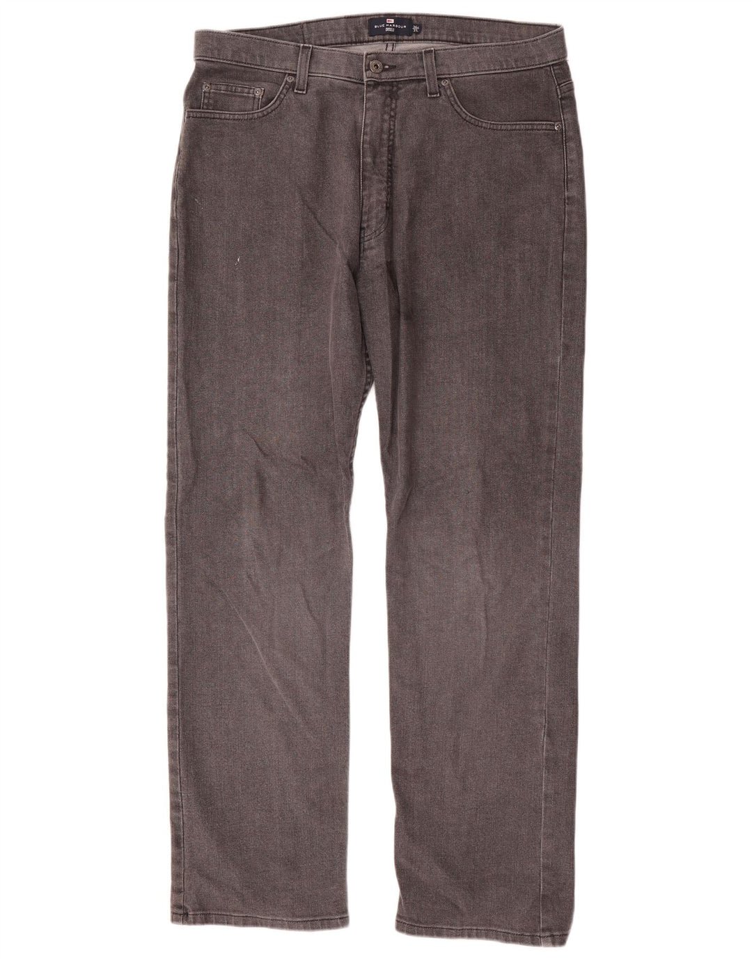 Marks & Spencer Herre Blue Harbor Straight Jeans W36 L31 Grå Bomuld
